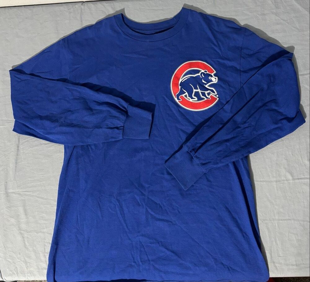Chicago Cubs Long Sleeve Shirt By Majestic Adult L Large MLB